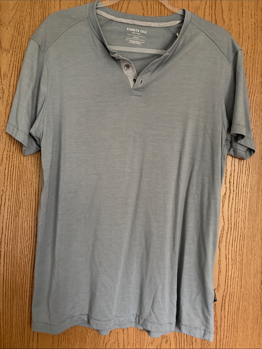 Kenneth Cole Men's Short-Sleeve Henley in Dusty Blue